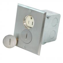 Leviton 25249-TFN - TR DUP FLOORBOX NICKEL