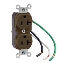 Leviton 5340 - 5-20R RECEP COMM GRD LEADED BROWN