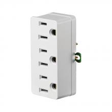 Leviton 698-W - GROUNDING TRIPLE OUTLET ADAPTER.