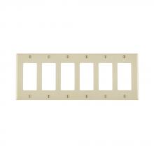 Leviton 80436-T - 6 GANG LT ALMD WALL PLA