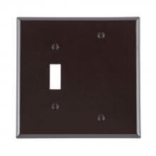 Leviton 80506 - 2 GANG 1 TGLE 1BLANK WLPLT MIDWAY BROWN