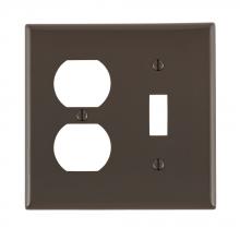 Leviton 80705 - 2 GANG 1TGL 1 DUP RECEP BROWN