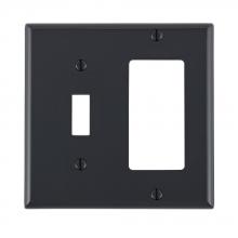 Leviton 80707-E - 2 GANG WALLPLATE TGL-DECORA BLACK