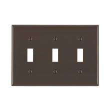 Leviton 80711 - 3 GANG TGLE WLPLT BROWN