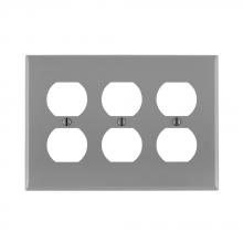 Leviton 80730-GY - 3 GANG RECEP WALLPLATE GRAY