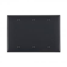 Leviton 80735-E - 3 GANG BLANK WALLPLATE BLACK