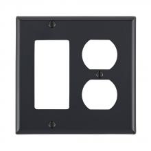 Leviton 80746-E - STANDARD WALLPLATE DUP RECEP-DEC BLACK