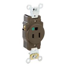 Leviton 8210 - 515R HG SINGL RECEP HG BROWN