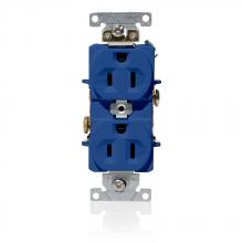 Leviton C5262-BU - 15A 125V IND DUPLEX REC BLUE