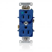 Leviton C8200-BU - 15A 125V HG DUPLEX REC BLUE