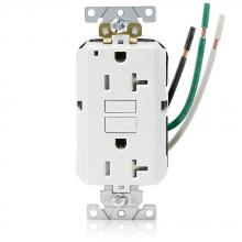 Leviton GFTR2-3LW - 20A SELF TEST LEADED TR GFCI - WHT