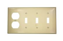 Leviton 80743-I - 4 GANG 3 TGLE 1 DPLX WLPLT IVORY