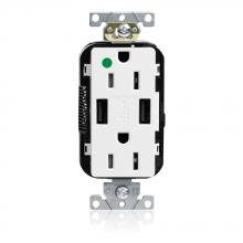 Leviton M56AA-HGW - 15A LEV-LOK USB TR HG OUTLET TYPE A-A