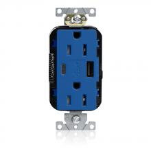 Leviton M56AC-B - 15A LEV-LOK USB TR OUTLET TYPE A-C