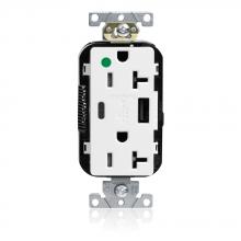 Leviton M58AC-HGW - 20A LEV-LOK USB TR HG OUTLET TYPE A-C