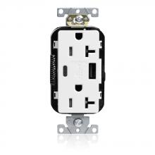 Leviton M58AC-W - 20A LEV-LOK USB TR OUTLET TYPE A-C