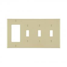 Leviton P326-I - 4 GANG 3 TGL 1 DEC WLPLT IVORY