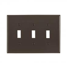 Leviton PJ3 - 3 GANG TGLE MID WLPLT BROWN