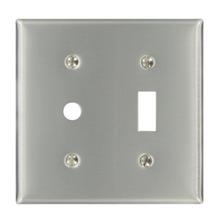 Leviton S112-N - SS WP 2G 1TGL 1BLANK STD SIZE ,406 HOLE