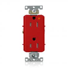 Leviton T1626-IGR - 15A 125V TR IG DEC RECEPT RED