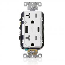 Leviton T5833-2W - 20A MARKED CONTROLLED USB AC RECEPTACLE