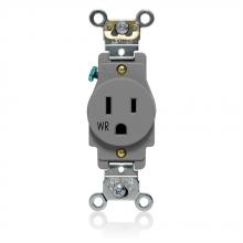 Leviton W5261-GY - WR SGL RCPT 15A GRY