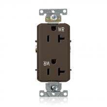 Leviton WDR20 - 20A 125V WR DECORA REC BRN