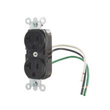 Leviton 5362-LE - 5-20R RECEP LEADED BLACK