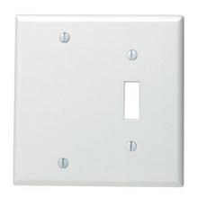 Leviton 84006-40 - 2G SS METAL WP SATIN 302 1TOGGLE 1BLANK