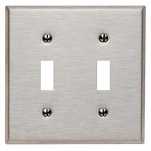 Leviton 84009 - 2G SS METAL WALLPLATE SATIN 430 2TOGGLE