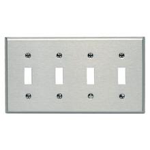 Leviton 84012-40 - 4 GANG 302 SS TOGGLE STANDARD WP