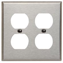 Leviton 84016 - 2G SS METAL WALLPLATE SATIN 430 2DUPLEX