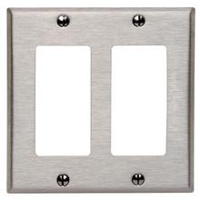 Leviton 84409-40 - 2G SS DECORA WALLPLATE SATIN 302