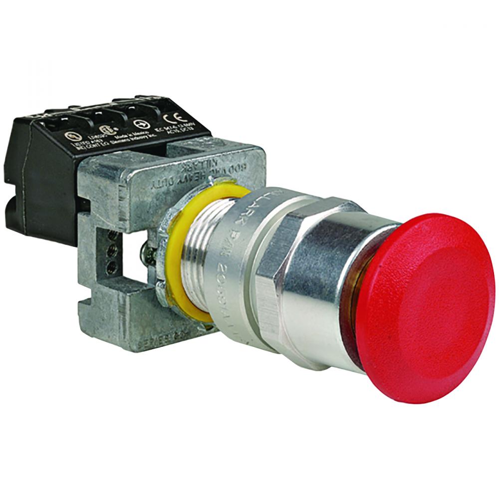 PUSHBUTTON, RED MAINT EXT PUSHPULL NO/NC