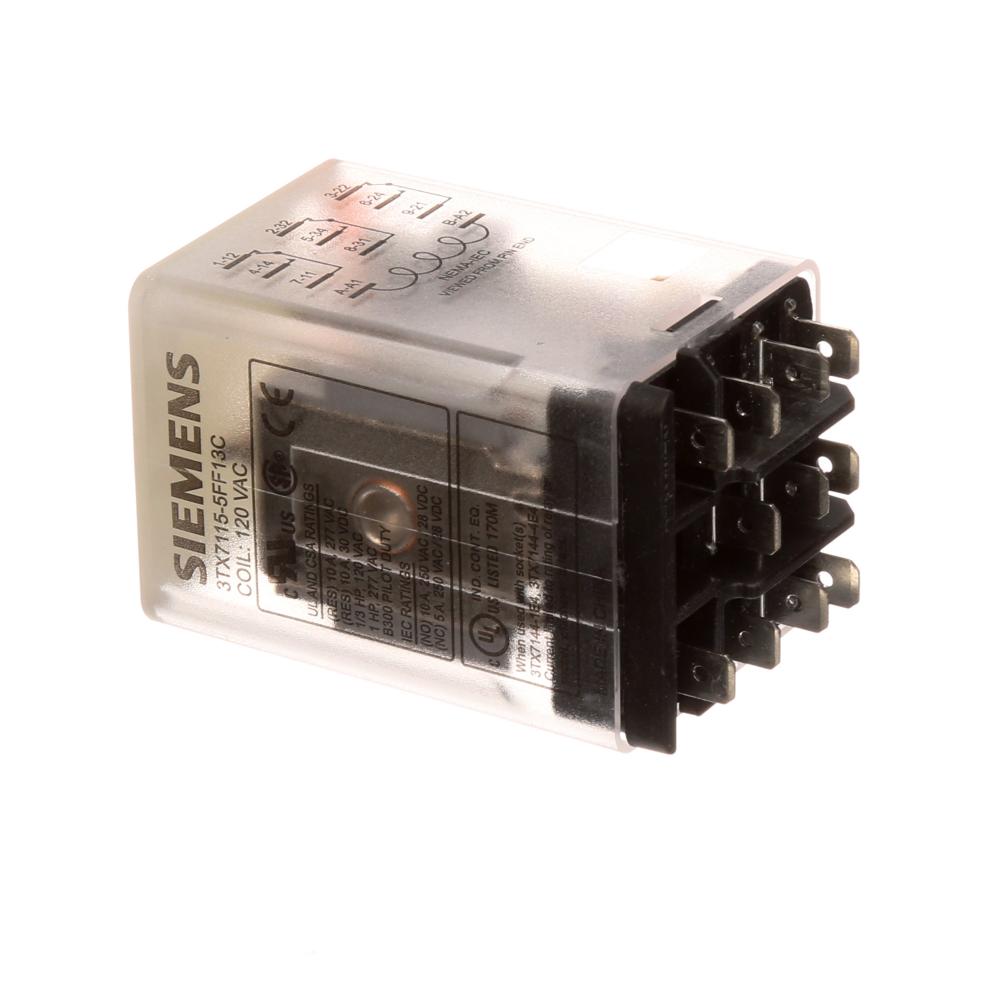 PLUG-IN RELAY, 3PDT, 10A, 120VAC