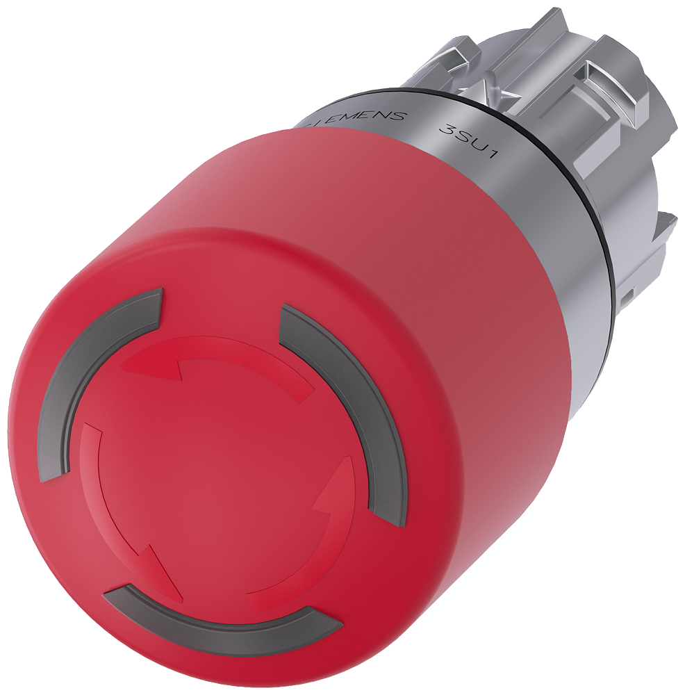 ILLUM EMERG-STOP,TWIST REL RED MH  30MM