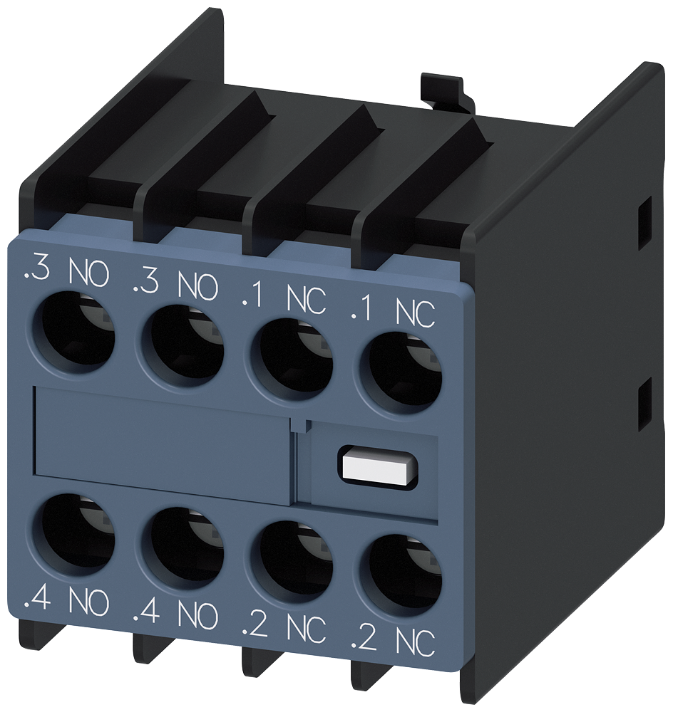 AUX.SWITCH BLK,FRONT,2NO+2NC, CURR.PAT