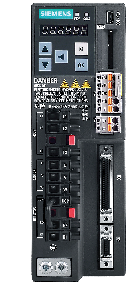 SINAMICS V90, I/O, 3AC 400V 0.4KW,IP20