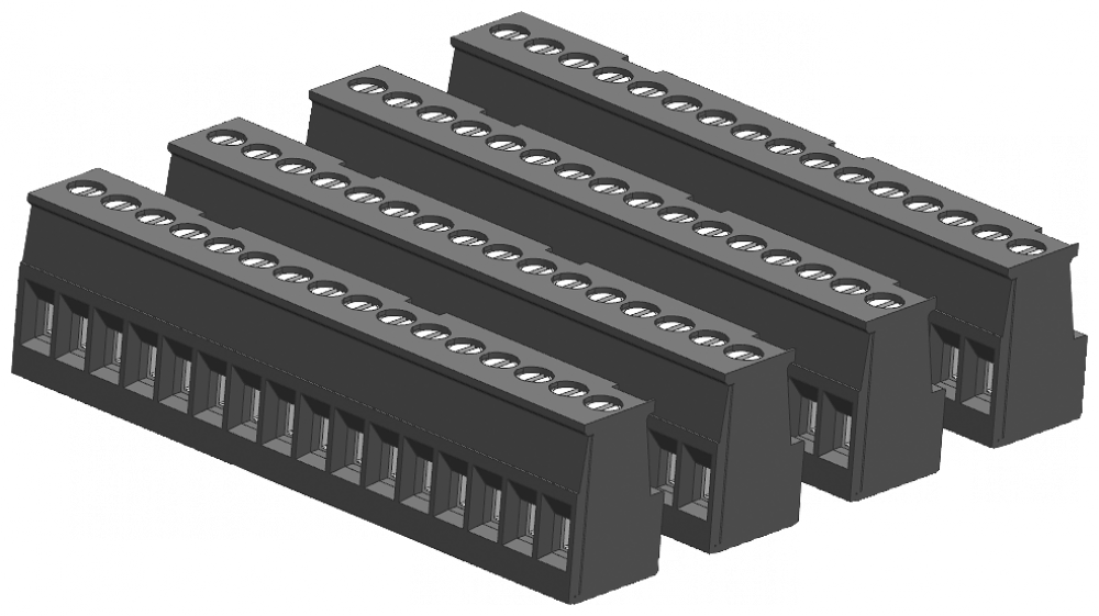 Connector Block. 16 Poles. Tin (4/PK)