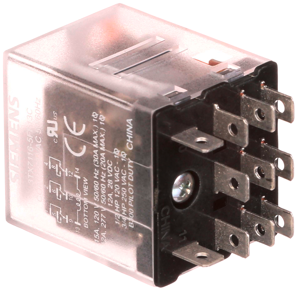 PLUG-IN RELAY, 3PDT, 15A, 120VAC