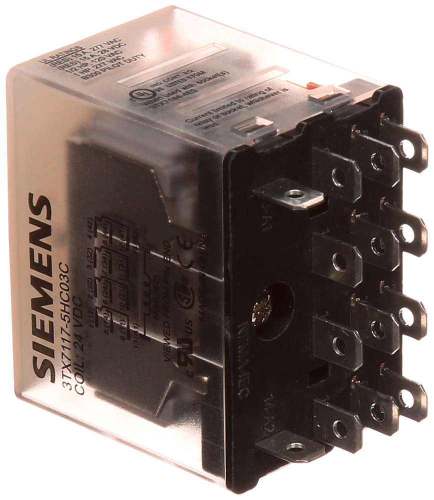 PLUG-IN RELAY, 4PDT, 15A, 24VDC