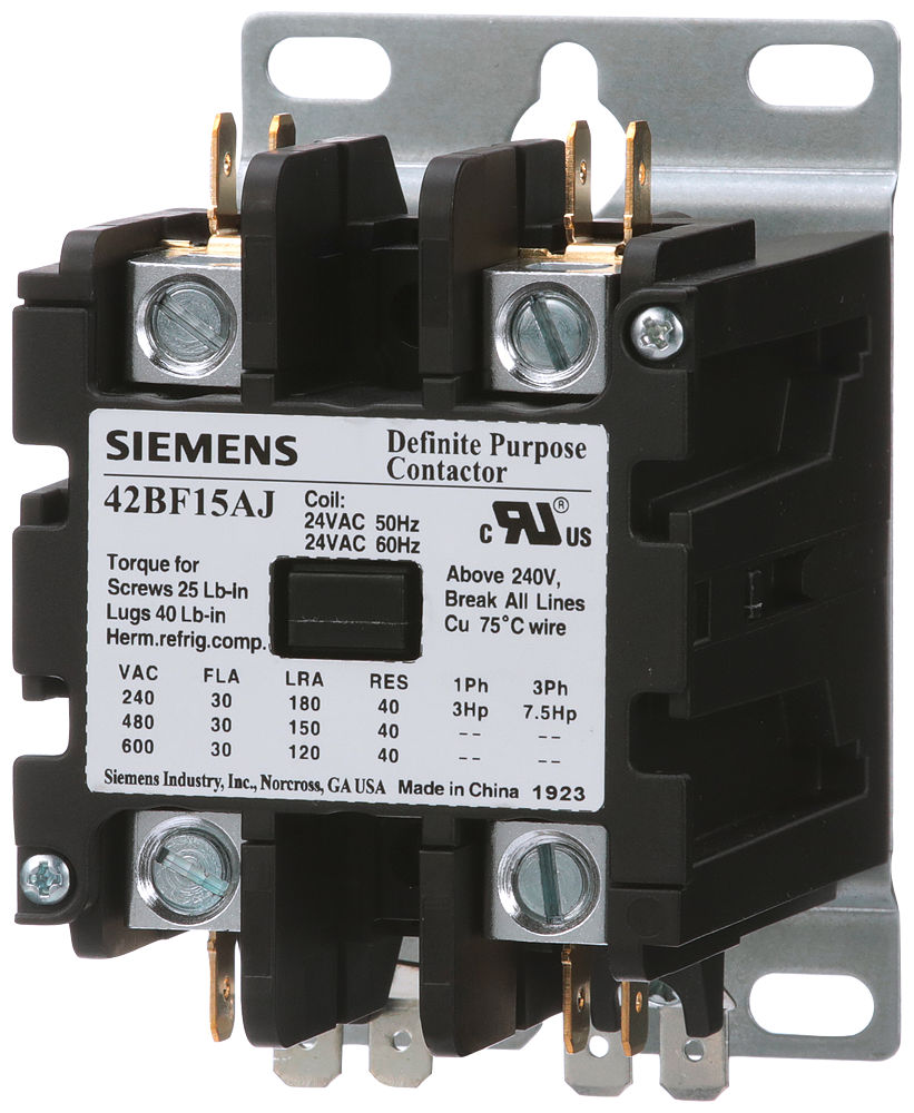 Contactor, 42DP,30A,2P,Open,120V