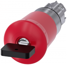 Siemens 3SU10501HV200AA0 - EMERG-STOP,KEY RELEASE RED MH CAP  40MM