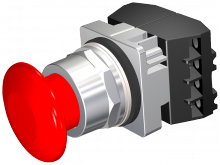 Siemens 52PM9W2G - PUSHBUTTON,MOM,RED,1 3/4" PLST,2POS,2NC