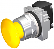 Siemens 52PM9W4K - PUSHBUTTON,MOM,YLW,1 3/4" PLST,2POS,1NO