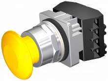 Siemens 52PM9W4G - PUSHBUTTON,MOM,YLW,1 3/4" PLST,2POS,2NC