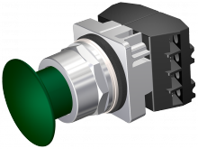 Siemens 52PP2A3G - PP2,CHROME,MTD,METAL CAP GREEN,2NC