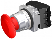 Siemens 52PR8W2G - PTR,CHROME,MTD,PLASTIC CAP RED,2NC