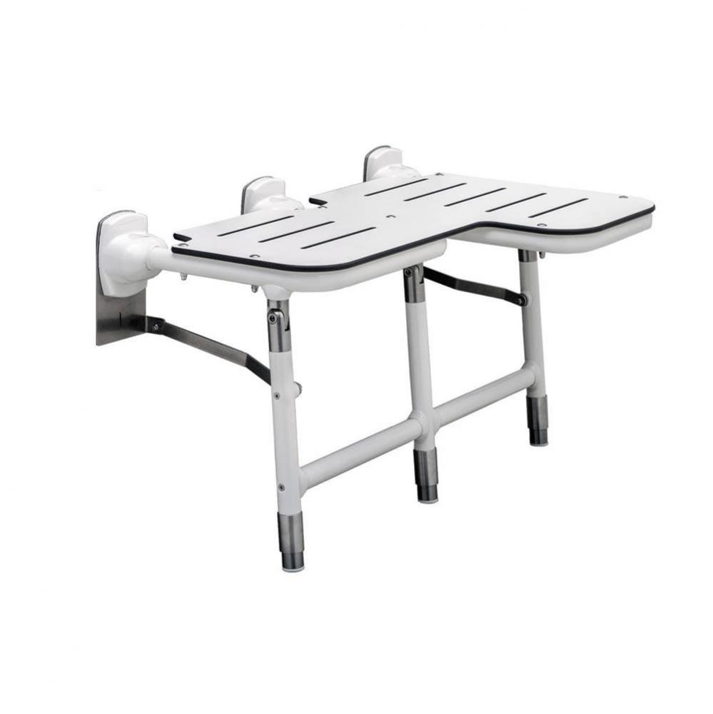 Bariatric Folding Shower Seat With Legs - Left Hand