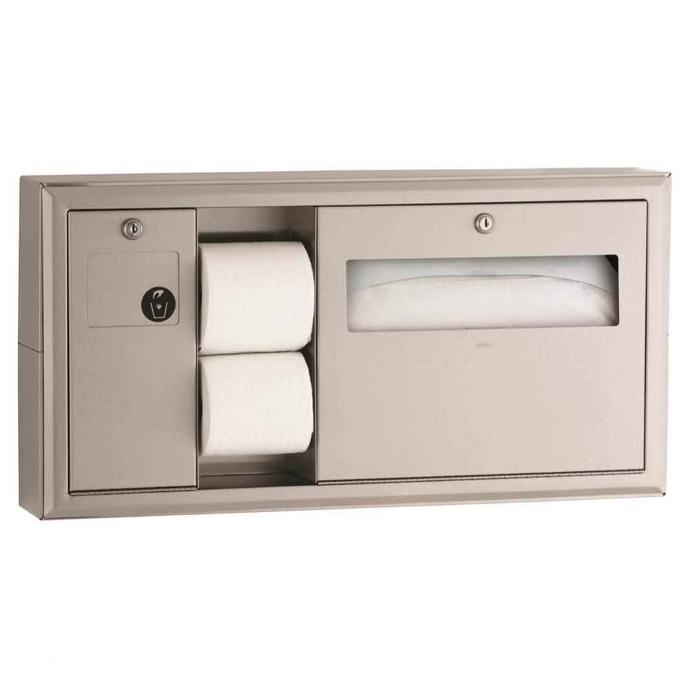Surface-Mtd Toilet Tissue, Seat-Cover Dispenser And Waste Disposal, Left